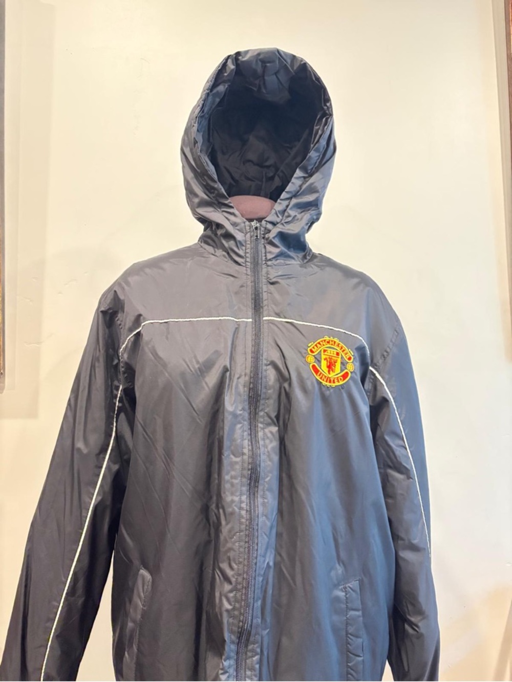 Manchester United Gray Hooded Windbreaker Jacket